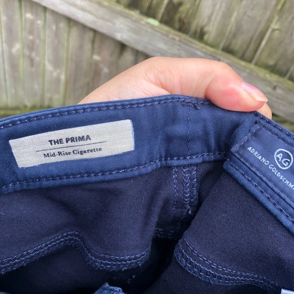 AG ADRIANO GOLDSCHMIED THE PRIMA NAVY BKUE MID RISE CIGARETTE PANTS - Picture 8 of 9